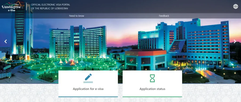 Uzbekistan Visa Application Homepage